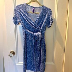 Blue Dot Maternity Wrap Dress
